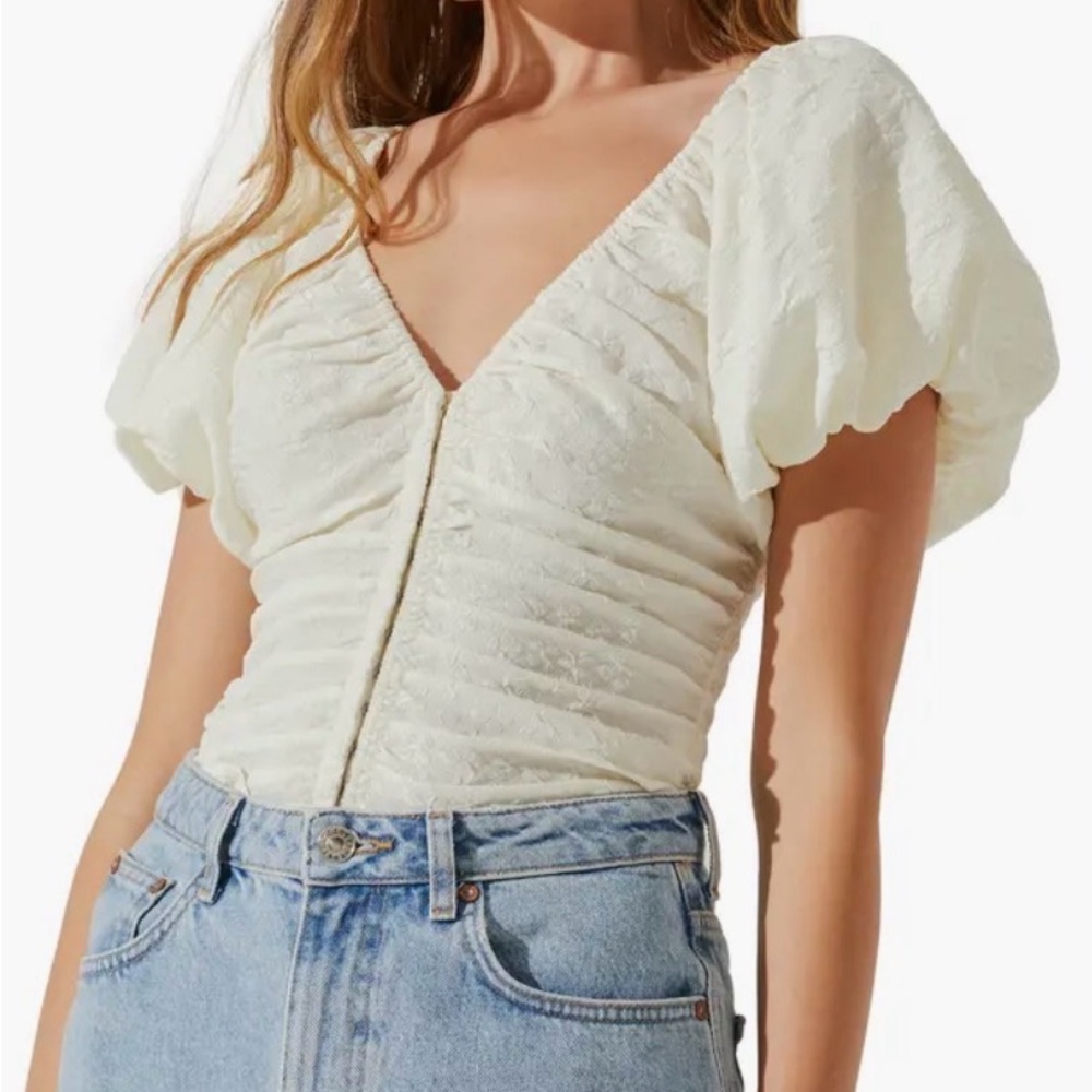 ASTR corset bubble sleeve blouse